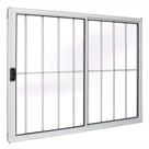 Janela de Alumínio Branco Vitro de Correr 2 Folhas Com Grade CMC Modular - 1.20 (L) X 1.00 (A)