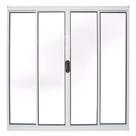 Janela de Alumínio Branco Vitro de Correr 4 Folhas Sem Grade CMC Modular - 1.20 (L) X 1.20 (A)