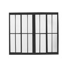Janela de Aluminio Correr 100x150cm 4 Folhas com Grade Sólida Preto