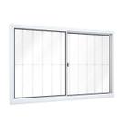 Janela de Alumínio de Correr 100 x 150 x 8,5 cm 2 Folhas com Grade Riobras
