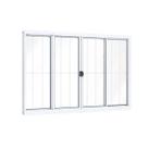 Janela de Alumínio de Correr 100 x 150 x 8,5 cm 4 Folhas com Grade Riobras
