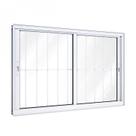 Janela de Alumínio de Correr 100x120cm 2 Folhas com Grade Lucasa