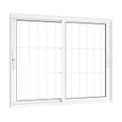 Janela de Aluminío de Correr 100x150cm 2 Folhas Móveis com Grade e Vidro Lucasa Eccellente