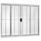 Janela de Alumínio de Correr 100x150cm com Grade 4 Folhas Central Ecosul Esquadrisul