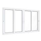 Janela de Alumínio de Correr 100x200cm 2 Folhas Móveis 2 Fixas com Vidro Lucasa Eccellente
