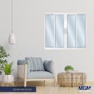Janela de Alumínio de Correr 120x150cm 4 Folhas 2 Fixas com Vidro Liso Linha Solida MGM