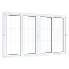 Janela de Aluminío de Correr 120x200cm 2 Folhas Móveis 2 Fixas com Grade e Vidro Lucasa Eccellente