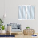 Janela de Alumínio de Correr 120x200cm 4 Folhas 2 Fixas com Vidro Liso Linha Solida MGM