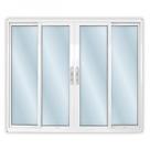 Janela de Alumínio de Correr 120x200cm 4 Folhas 2 Fixas com Vidro Mini Boreal Linha Solida MGM Branco Janela de Alumínio de Correr 120x200cm 4 Folhas 2 Fixas com Vidro Mini Boreal Linha Solida MGM Branco