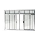 Janela de Aluminio de Correr com Bandeira 100x120cm 4 Folhas com Grade Vidro Liso Plus Brimak