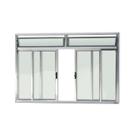 Janela de Aluminio de Correr com Bandeira 100x120cm 4 Folhas com Vidro Liso Plus Brimak