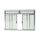 Janela de Aluminio de Correr com Bandeira 100x120cm 4 Folhas com Vidro Liso Plus Brimak