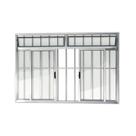 Janela de Aluminio de Correr com Bandeira 100x200cm 4 Folhas com Grade Vidro Liso Plus Brimak Janela de Aluminio de Correr com Bandeira 100x200cm 4 Folhas com Grade Vidro Liso Plus Brimak