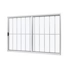 Janela de Alumínio de Correr Lateral 100x120cm 2 Folhas com Grade e Vidro Liso Slim Modular Ramassol