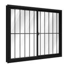 Janela de Alumínio de Correr Lateral com Grade 2 Folhas Móveis 100x150cm Riobras Preto Janela de Alumínio de Correr Lateral com Grade 2 Folhas Móveis 100x150cm Riobras Preto