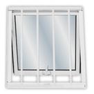 Janela de Alumínio Maxim-ar 50x50cm com Grade e Vidro Mini Boreal Soft Mgm Branco