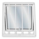Janela de Alumínio Maxim-Ar 50x50cm com Grade e Vidro Mini Boreal Soft MGM Branco