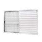 Janela de Alumínio Veneziana 100x150cm 3 Folhas com Grade e Vidro Liso Slim Modular Ramassol
