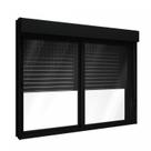 Janela de Alumínio Veneziana 120x120cm com Persiana Black Out Integrada Lucasa Alumínio Preto