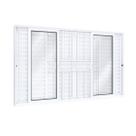 Janela de Alumínio Veneziana 120x200cm 4 Folhas Móveis 2 Fixas com Grade e Vidro Lucasa Eccellente Branco Janela de Alumínio Veneziana 120x200cm 4 Folhas Móveis 2 Fixas com Grade e Vidro Lucasa Eccellente Branco