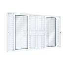 Janela de Alumínio Veneziana Central 4 Folhas Móveis 2 Fixas com Grade 100x150cm Lucasa Eccellente