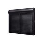 Janela de Aluminio Veneziana com Persiana Integrada 120x150cm 2 Folhas Moveis Ultra Ramassol Preto