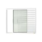 Janela de Aluminio Veneziana de Correr 100x100cm 3 Folhas com Vidro Liso Confort Brimak
