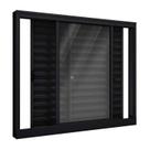Janela de Alumínio Veneziana de Correr Lateral 3 Folhas Móveis 100x120cm Riobras