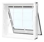 Janela De Banheiro Maxim Ar 60x60cm Branco Aço C/ Grade Branco Janela De Banheiro Maxim Ar 60x60cm Branco Aço C/ Grade Branco