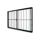 Janela de Correr Abertura Direita Exclusiva 2 Folhas Grade Vidro Liso 100x100cm CRV Portas e Janelas