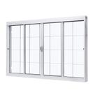 Janela De Correr Central 4 Folhas Com Grade Quadriculada E Vidro Liso Aço 100x150cm Branco Unicsol Central