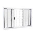 Janela de Correr em Aço 100 x 150 x 12 cm 4 Folhas Grade Elo Branco Prática MMachado