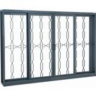 Janela de Correr em Aço Grade Elo 120x200 cm 4 Folhas Cinza Belfort Sasazaki