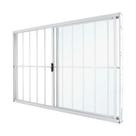 Janela de Correr em Alumínio Branco 100x100x7 cm 2 Folhas Com Grade Classic CRV Janela de Correr em Alumínio Branco 100x100x7 cm 2 Folhas Com Grade Classic CRV