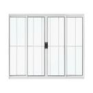 Janela de Correr em Alumínio Branco 100x150x7 cm 4 Folhas Vidro Liso Com Grade Classic CRV