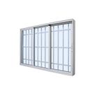 Janela de Correr em Alumínio Branco Caribe Max 120x200x12,2cm 3 Folhas Móveis c/ Grade Jap