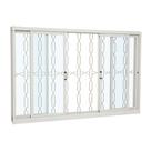 Janela de Correr Grade Elo em Aço 100 x 150 x 12 cm 4 Folhas Pratika Sasazaki