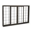 Janela de Correr Grade Quadriculada Black em Aço 100 x 200 x 12 cm 4 Folhas Pratika Sasazaki