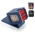 Janela de exibição dupla MTG Deck Box Stepane em couro PU azul