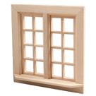 Janela de madeira em miniatura Dollhouse em escala 1:12 com grade de 16 painéis