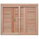 Janela de Madeira Veneziana 100x100cm com Caixilho 12cm Ewk 220 Rondosul