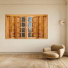 Janela de Madeira Veneziana 120x100cm 6 Folhas Rodam Imbuia
