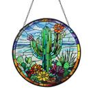 Janela de vitral pendurada em Wkyqes Cactus, decoração de 20 cm Janela de vitral pendurada em Wkyqes Cactus, decoração de 20 cm