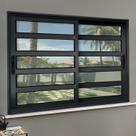 Janela Elite com Travessas 2 Folhas Moveis 100 X 100 Vidro Liso