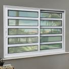 Janela Elite com Travessas 2 Folhas Moveis 100 X 120 Vidro Liso