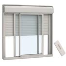 Janela Integrada Veneziana em Alumínio 140 x 150 x 11,8 cm 3 Folhas Controle 110V Alumifort Sasazaki