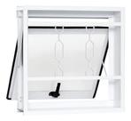 Janela Max Ar Vitro Grade Corrente 60x60cm Branco Aço Liso