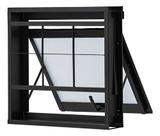 Janela Maxim Ar Grade Quadriculada Preto 50x50cm Max Ar Vitrô
