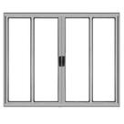 Janela Para sala/Cozinha 4 Folhas 1,00 x 1,20 Brilhante Sem Grade