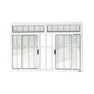 Janela Plus 4 Folhas com Bandeira e Grade Vidro Liso 100cm X 150cm Brimak